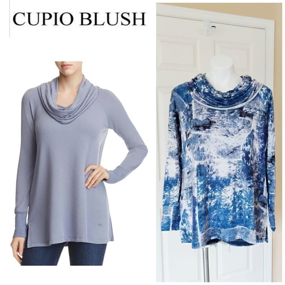 Cupio cowl neck long sleeve stretchy top